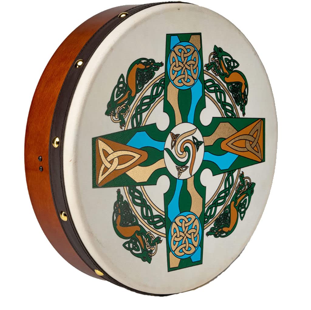 Fair Trade Traditional 12'' Irish Celtic Bodhran with beater & DVD - handcrafted in Ireland