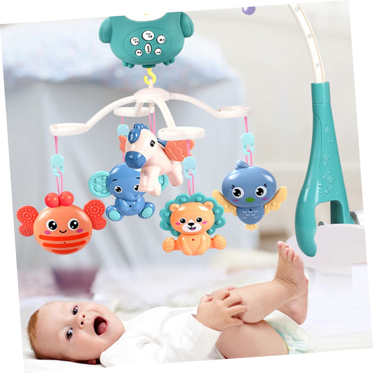 Kisangel 2 Sets Soothing Toys Creative Hanging Rattles Kids Playset Musical Baby Mobile Lovely Baby Crib Rattle Baby Hanging Toys Phones for Kids Abs Chicken Coop to Rotate Bed Bell