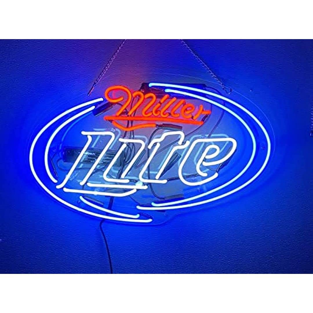 Prouten 20in Millers Lite Neon Sign Acrylic Handmade Wall Pub Bar Decor Neon Light