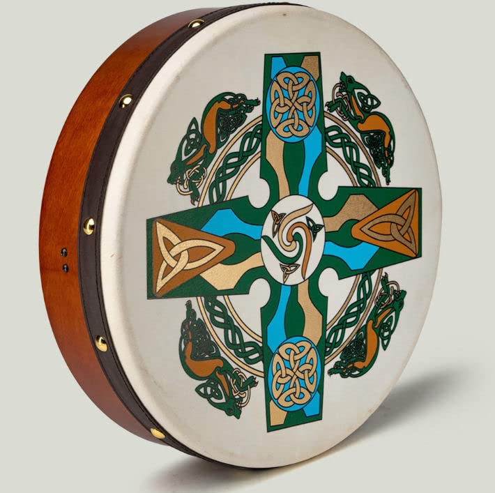 Fair Trade Traditional 12'' Irish Celtic Bodhran with beater & DVD - handcrafted in Ireland