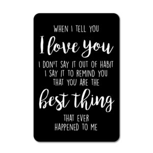 idea for boyfriend engraved wallet insert, wallet insert for him, mini love note, wallet insert for husband, (card-3)