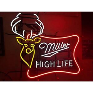 prouten 20inx16in millers high life outdoors deer buck stag neon sign (varioussizes) beer bar pub man cave business glass lamp light