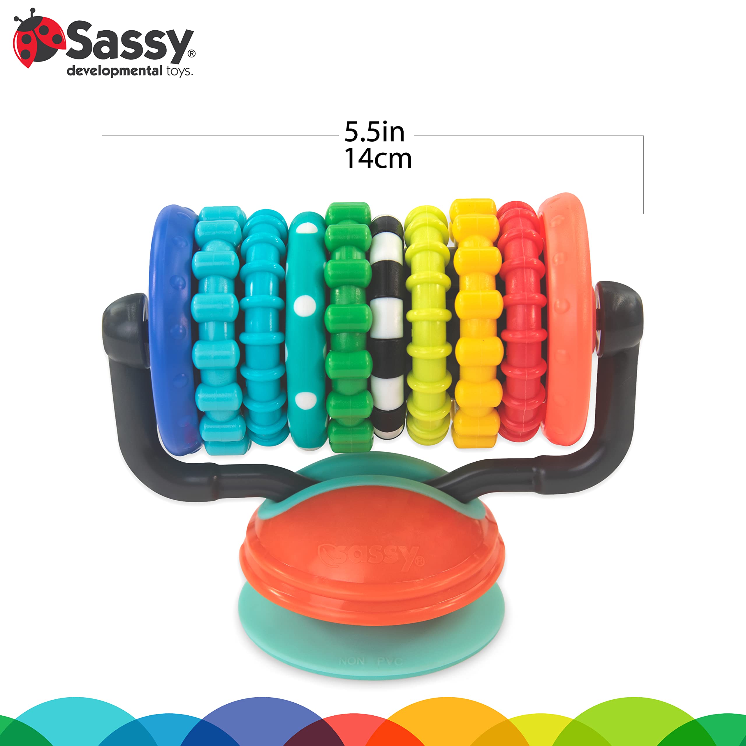 Sassy Eco Rings Around Tray Toy | Made Green with Plant-Based Plastic | 6+ Months