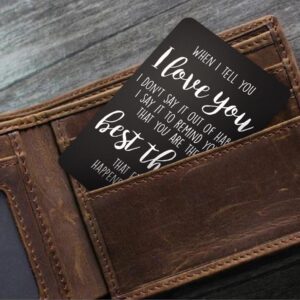 Idea for Boyfriend Engraved Wallet Insert, Wallet Insert For Him, Mini Love Note, Wallet Insert for Husband, (Card-3)