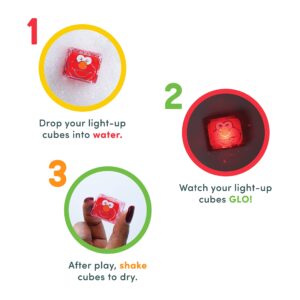 Glo Pals x Sesame Street Water-Activated Light-Up Cubes for Sensory Play (Elmo - Red)