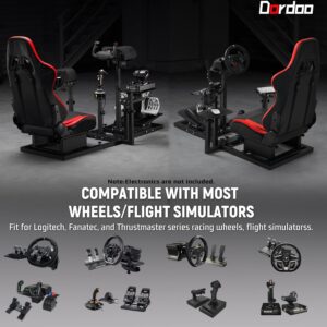 Dardoo G920 Flight Racing Simulator Cockpit with Ergonomic Seat Fits for Logitech/Hotas Warthog/Thrustmaster G29 G923 T150,PC,Adjustable Steering Wheel Stand,Excluding Wheel,Pedal,Handbrake & Joystick