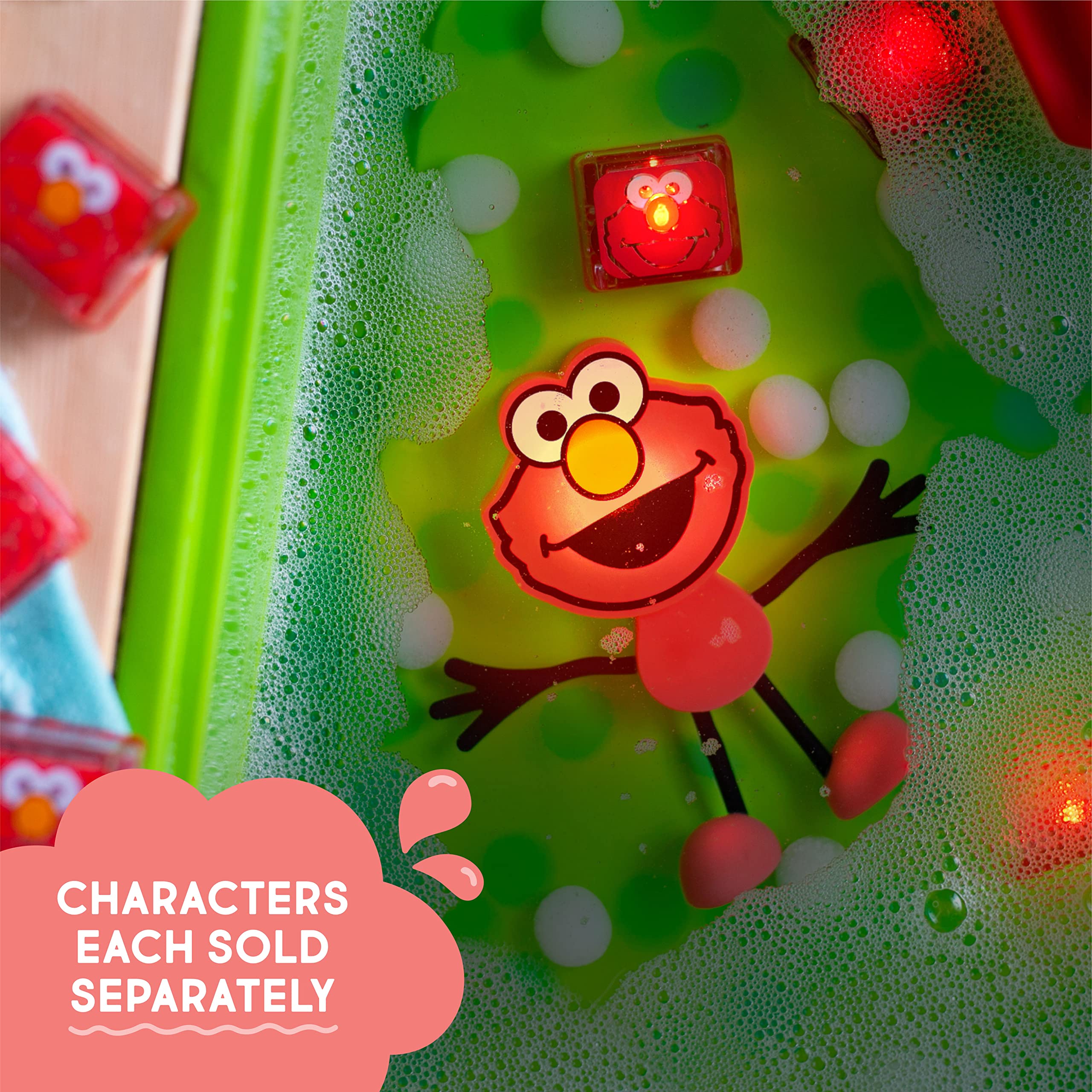 Glo Pals x Sesame Street Water-Activated Light-Up Cubes for Sensory Play (Elmo - Red)