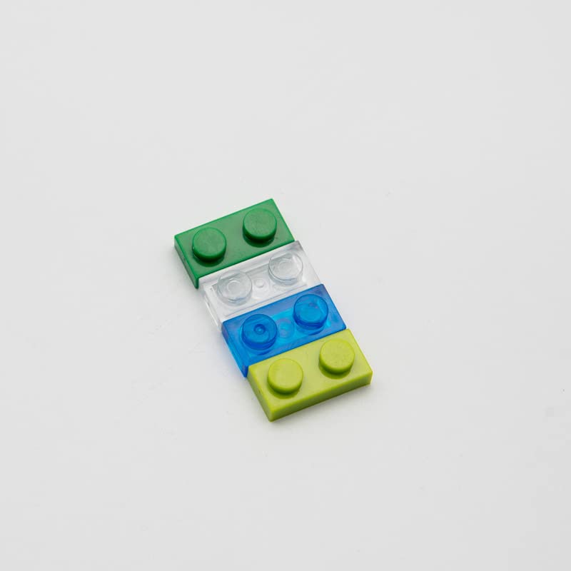 Classic Building Bulk 1x2 Plate, Green Plates 1x2, 100 Piece, Compatible with Lego Parts and Pieces 3023(Color:Green)