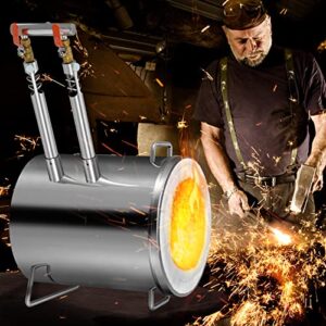 VEVOR Stainless Steel Blacksmithing Forge Propane Melting Furnace Kit, Stainless 12KG, Silver