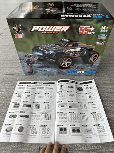 WLtoys 104018 1:10 2.4G Racing Remote Control Car 55KM/H 4WD Large Alloy Electric Remote Control Crawler Children's Toy (104018 1 * 2200mAh)