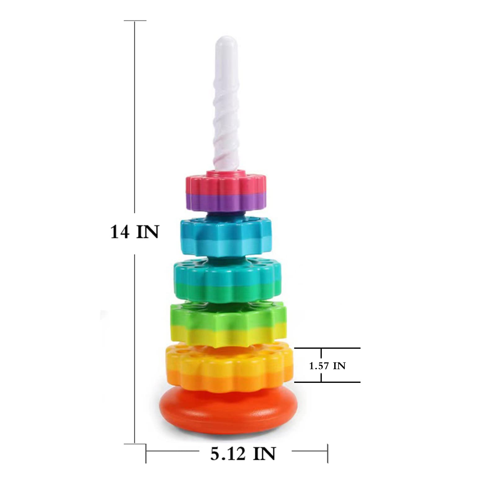 BYFWH Baby Spin Stack Toy,Premium Stacking Toy for Kids,Baby Spinning Toy,Stacking Toy for Babies and Toddlers,Educational Toddler Learning Toys,Autism Spin Stack Toys,Rainbow Spinning Wheel Toys