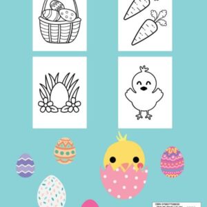 Happy Easter Coloring Book for Kids: Cute Easter Coloring Pages with Illustrations of Easter Eggs, Bunnies, Springtime and More