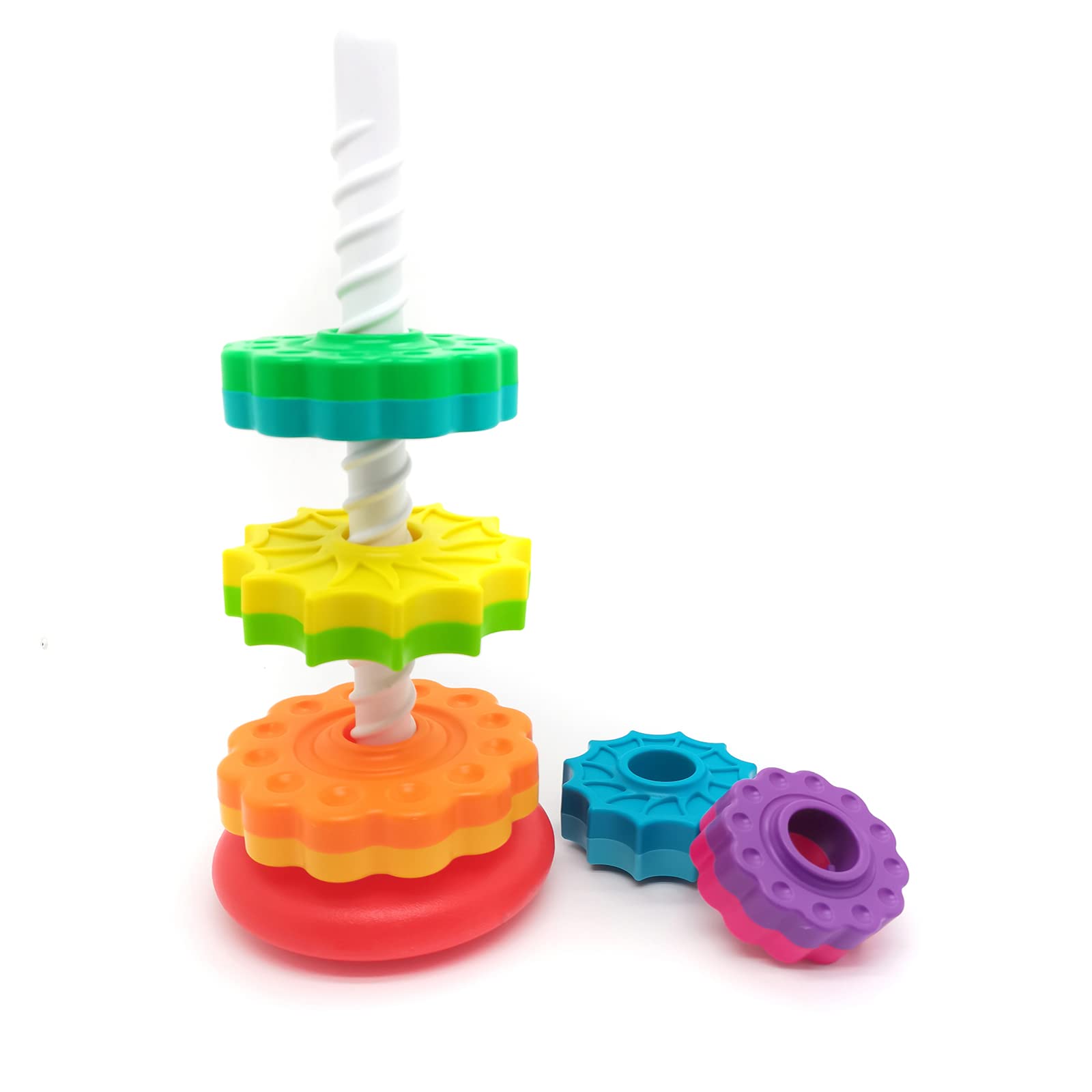 BYFWH Baby Spin Stack Toy,Premium Stacking Toy for Kids,Baby Spinning Toy,Stacking Toy for Babies and Toddlers,Educational Toddler Learning Toys,Autism Spin Stack Toys,Rainbow Spinning Wheel Toys