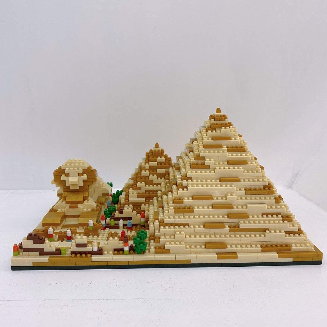 FULHOLPE Egyptian Pyramids Micro Bricks Mini Building Blocks Set (1,456 Pieces) - World Famous Architectural Model Set Modular Building Kit