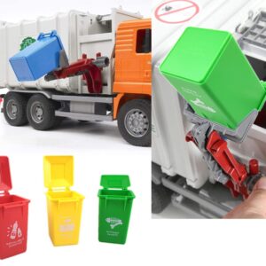 AITING Trash Can Toy Kids Toy Push Vehicles Garbage Truck's ABS Trash Cans Mini Curbside Vehicle Garbage Bin