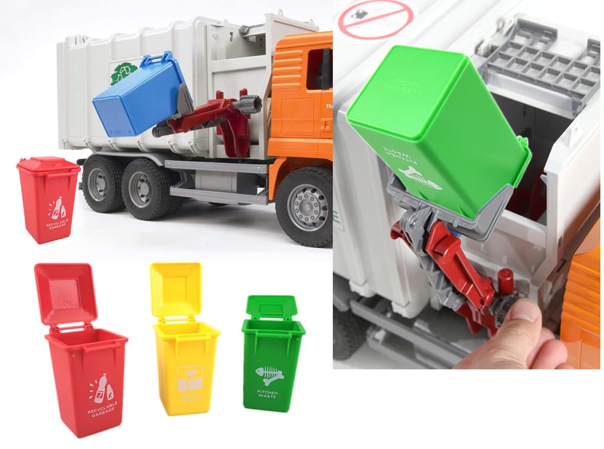 AITING Trash Can Toy Kids Toy Push Vehicles Garbage Truck's ABS Trash Cans Mini Curbside Vehicle Garbage Bin