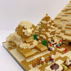 FULHOLPE Egyptian Pyramids Micro Bricks Mini Building Blocks Set (1,456 Pieces) - World Famous Architectural Model Set Modular Building Kit