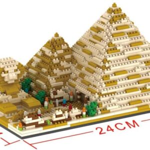 FULHOLPE Egyptian Pyramids Micro Bricks Mini Building Blocks Set (1,456 Pieces) - World Famous Architectural Model Set Modular Building Kit