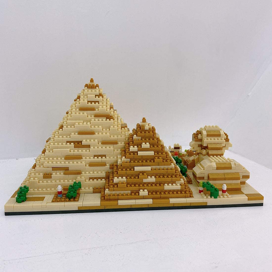 FULHOLPE Egyptian Pyramids Micro Bricks Mini Building Blocks Set (1,456 Pieces) - World Famous Architectural Model Set Modular Building Kit