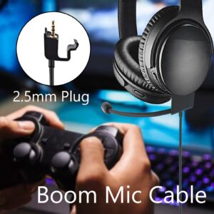 Boom Mic Cable Compatible with Bose QC35 II Replacement Cable, QCSE, QC45, QC35 Gaming Headset / 3.5mm Headphones Cord with Boom Microphone for Xbox Controller, PS5, PS4, PC (Mic Mute Switch)