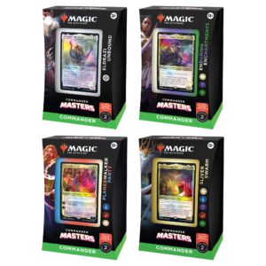 magic: the gathering commander masters commander deck bundle – includes set of 4 decks (1 eldrazi unbound, 1 enduring enchantments, 1 planeswalker party, and 1 sliver swarm)