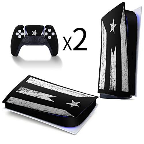 Puerto Rico Flag 3pcs Whole Body Decal Cover Sticker for PS5 Digital Edition for PS5 Console and Controller