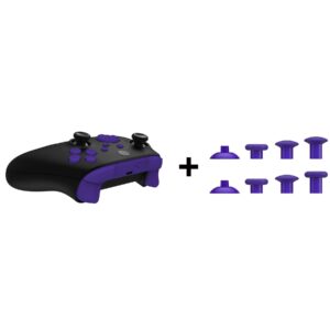 extremerate purple thumbsgear interchangeable ergonomic thumbstick + replacement buttons for xbox series s/x controller