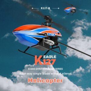 LEOSO WLtoys XK K127 RC Helicopter Remote Control Helicopter, Altitude Hold, One Key Take Off/Landing, RC Airplane for Kids Boys Mens and Beginners