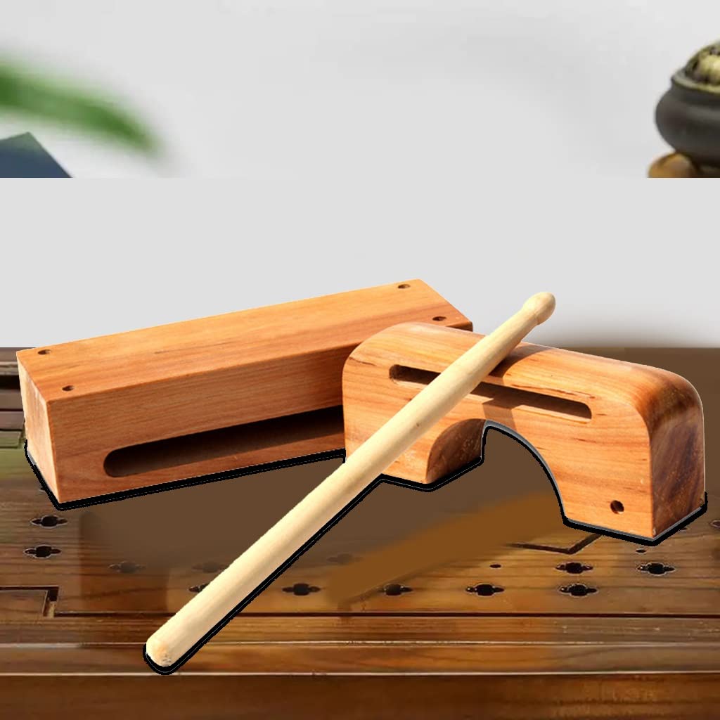 Wood Blocks A Set Of High And Low Bangzi, Bangzi Instruments, Musical Wooden Percussion Instruments, Treble Bass Wooden Fish With Mallet