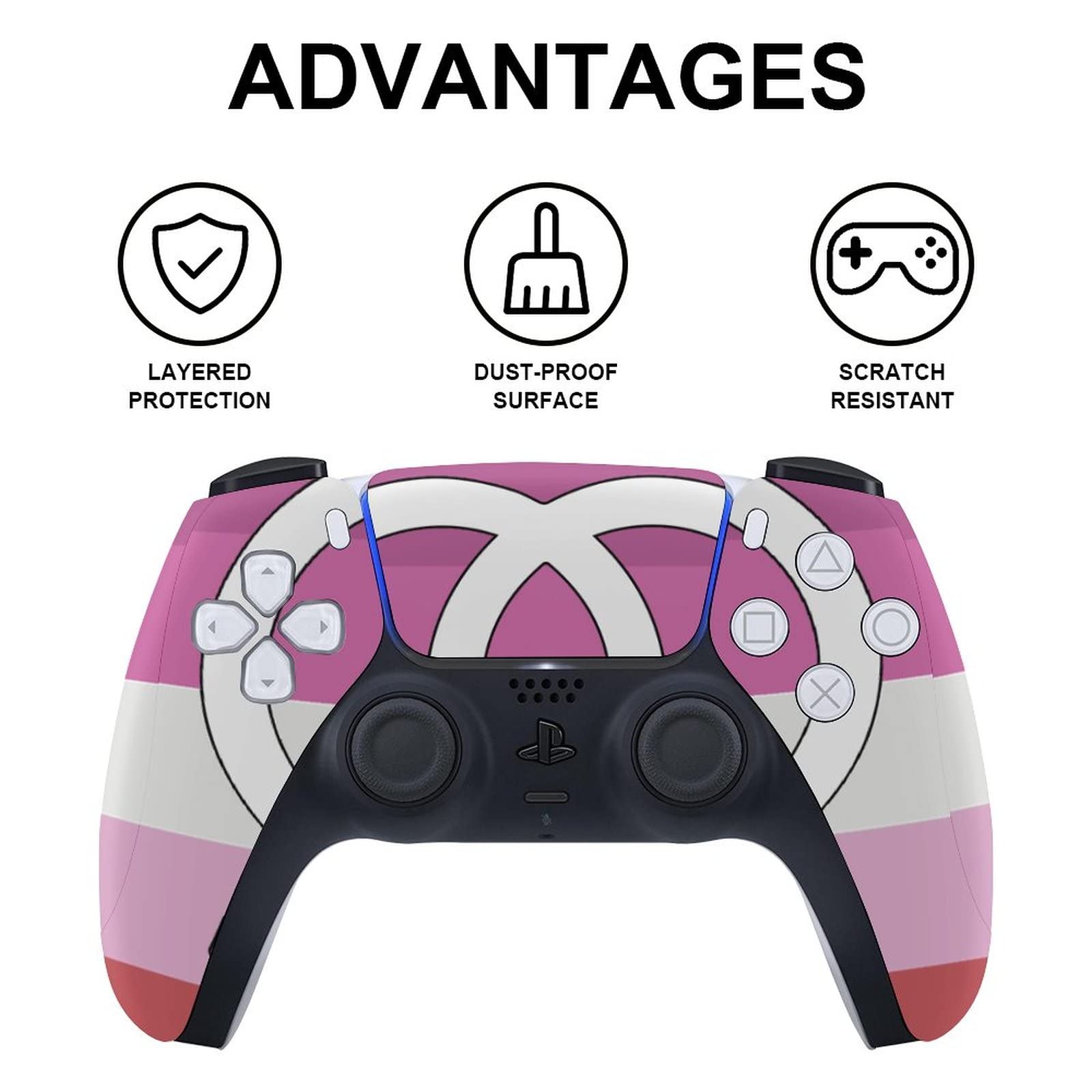 Lesbian Pride Flag 3pcs Whole Body Decal Cover Sticker for PS5 Digital Edition for PS5 Console and Controller