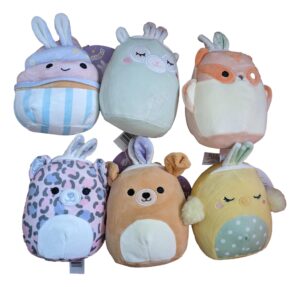 squishmallows kellytoy 2023 easter squad 5" set of 6 mini plush doll toy (style d)