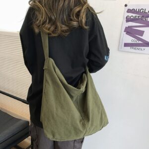 UICIOP Shoulder bag female shopper canvas handbag female large capacity messenger bag female designer handbag (green,One Size)