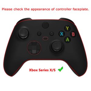 eXtremeRate Carmine Red Custom Thumbsticks + Chrome Red Replacement Buttons for Xbox Series X/S Controller