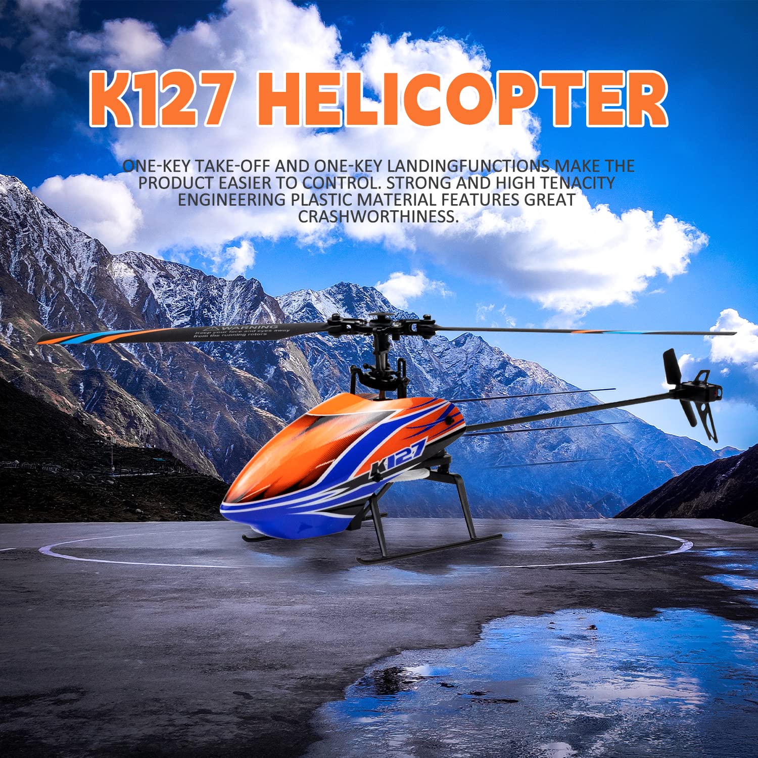 LEOSO WLtoys XK K127 RC Helicopter Remote Control Helicopter, Altitude Hold, One Key Take Off/Landing, RC Airplane for Kids Boys Mens and Beginners