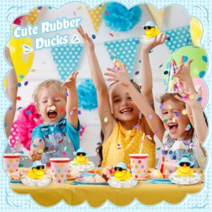 Sotiff Mini Rubber Ducks Bulk for Kids Children Cute Yellow Duck Toy for Dashboard of Car Bathtub Ornaments with Sunglasses Swim Ring Mini Hat Necklace and for Baby Shower(12 Sets,Cute)