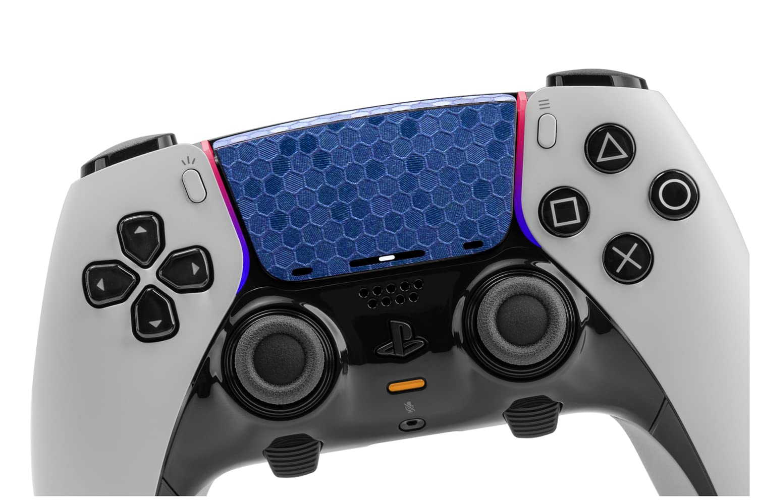 TouchProtect Blue Hex Pro Bundle for PS5 | Dualsense Edge & Standard Dualsense Textured Trackpad Skin Combo Pack.