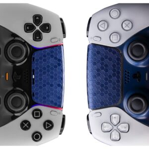 TouchProtect Blue Hex Pro Bundle for PS5 | Dualsense Edge & Standard Dualsense Textured Trackpad Skin Combo Pack.