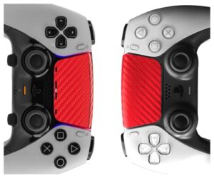 touchprotect carbon red pro bundle for ps5 | dualsense edge & standard dualsense textured trackpad skin combo pack.