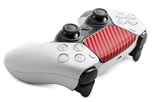 TouchProtect Carbon Red Pro Bundle for PS5 | Dualsense Edge & Standard Dualsense Textured Trackpad Skin Combo Pack.