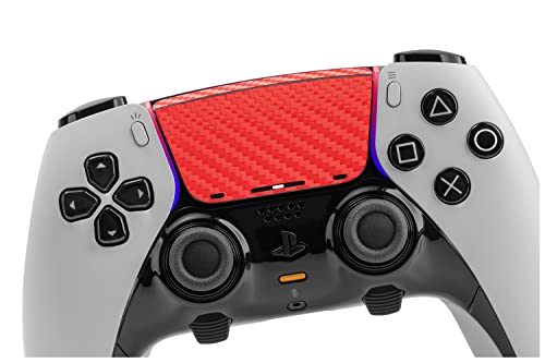 TouchProtect Carbon Red Pro Bundle for PS5 | Dualsense Edge & Standard Dualsense Textured Trackpad Skin Combo Pack.