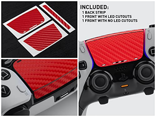 TouchProtect Carbon Red Pro Bundle for PS5 | Dualsense Edge & Standard Dualsense Textured Trackpad Skin Combo Pack.