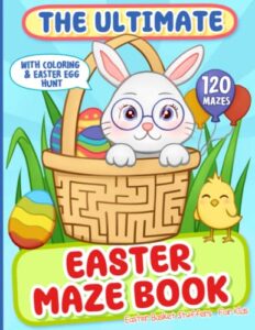 easter maze book for kids: easter basket stuffers: an easter activity book with mazes, coloring and easter egg hunt