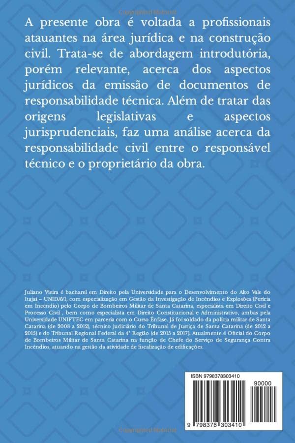 ASPECTOS JURÍDICOS DA EMISSÃO DE DOCUMENTOS DE RESPONSABILIDADE TÉCNICA: Uma análise acerca da responsabilidade civil entre responsável técnico e proprietário da obra (Portuguese Edition)