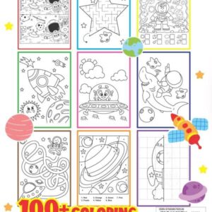 Space Coloring and Activity Book: For Kids Ages 4-8, Fun Awesome Outer Space Activity Pages With Planets, Stars, Astronauts, Spaceships, Rockets and More! (Kids Coloring Activity Books)