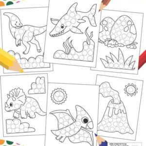 Cute Dinosaurs Dot Markers Coloring Book For Toddlers: BIG DOTS - Do A Dot Page a Day - Paint Daubers Marker Art Creative Kids Activity Book (Dot Markers Activity Book)