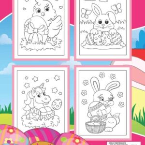 Easter Coloring Book for Kids: 50 Super Cute Big and Easy Designs with Bunnies, Chicks, Baskets, Eggs and More!