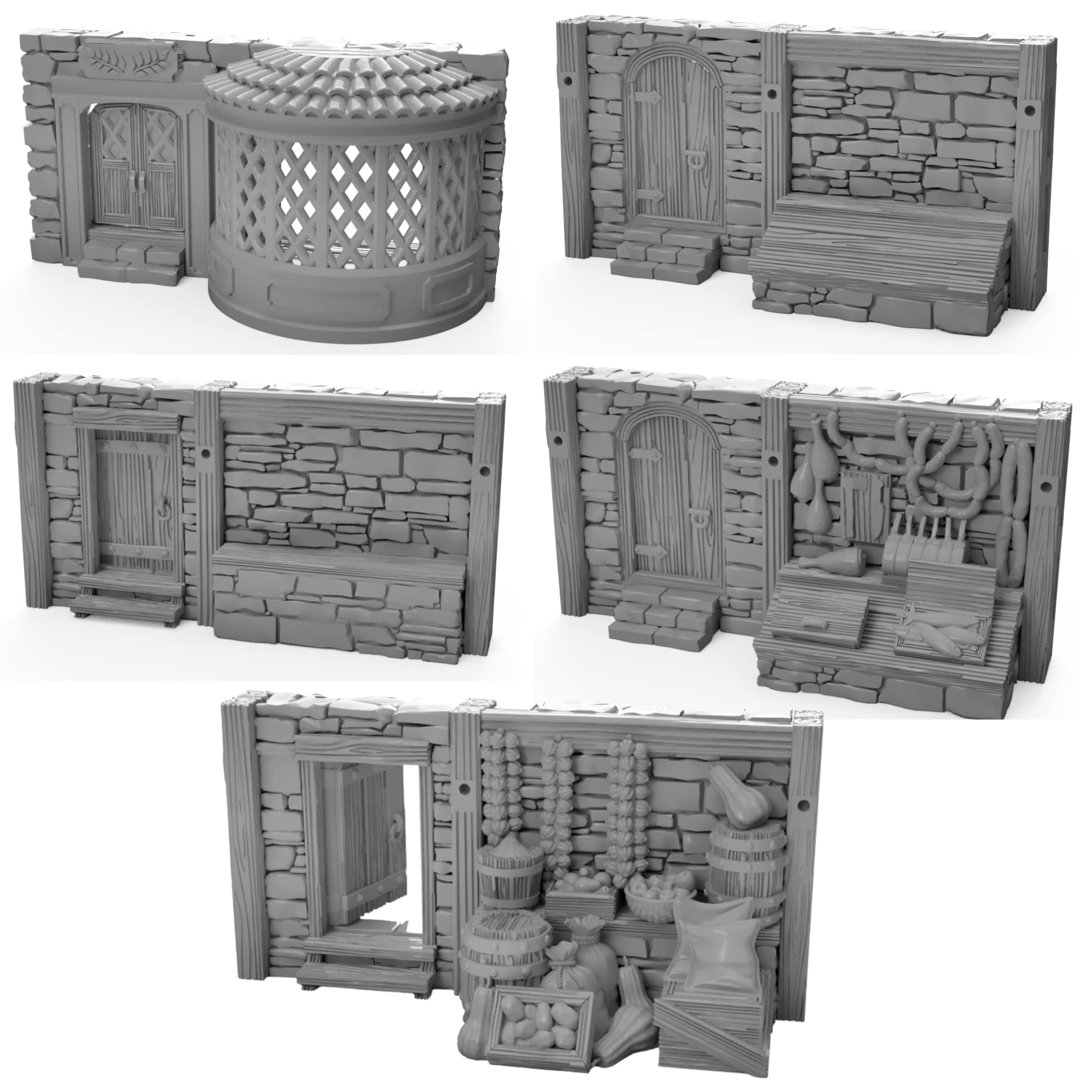 Town Shop Front Set DND Terrain for Dungeons and Dragons Terrain, D&D, Pathfinder, Warhammer 40k, Miniatures, D and D, Dungeons and Dragons Gifts, Dungeon Master