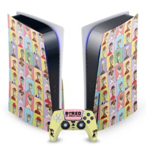 head case designs officially licensed bored of directors characters art vinyl faceplate sticker gaming skin decal compatible with sony playstation 5 ps5 disc edition console & dualsense controller