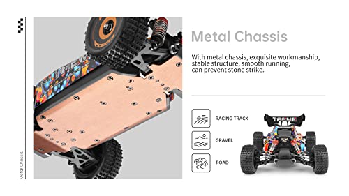 WLtoys 184016 Scale 1/18 75KM/H 2.4G RC Car Brushless 4WD Electric High Speed Off-Road Remote Control Drift Toys for Children Racing (184016 1 * 1500mAh)