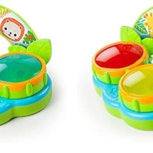 Bright Starts Safari Beats Musical Drum Toy with Lights, Ages 3 Months +, Multi (Pack of 2)